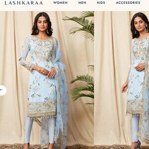 Light Blue Floral Georgette Suit